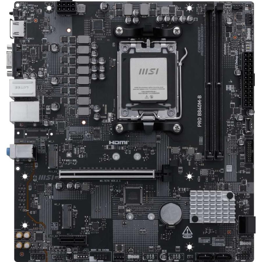 MSI PRO B840M-B (パソコン工房限定モデル) AMD B840チップセット搭載Micro-ATXマザーボード_2