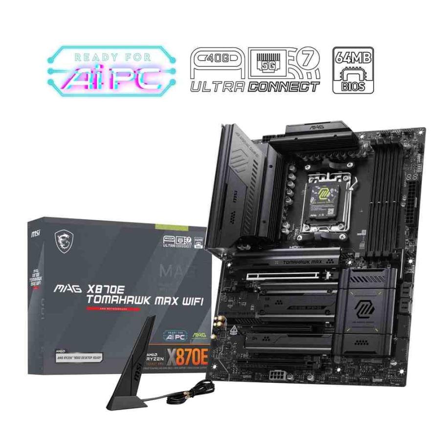 MSI MAG X870E TOMAHAWK MAX WIFI AMD Ryzen 9000/8000/7000シリーズに