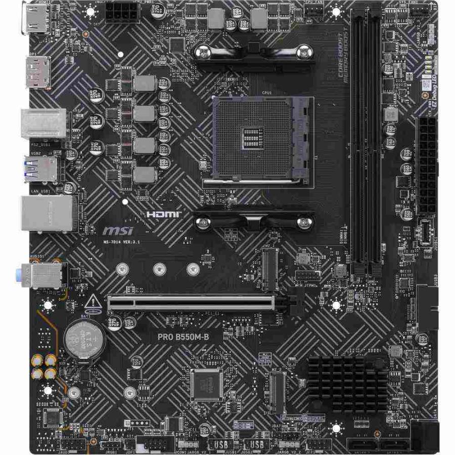 MSI PRO B550M-B AMD B550チップセット搭載、コストパフォーマンスに優れるDDR4メモリ対応のMicro-ATXマザーボード_1
