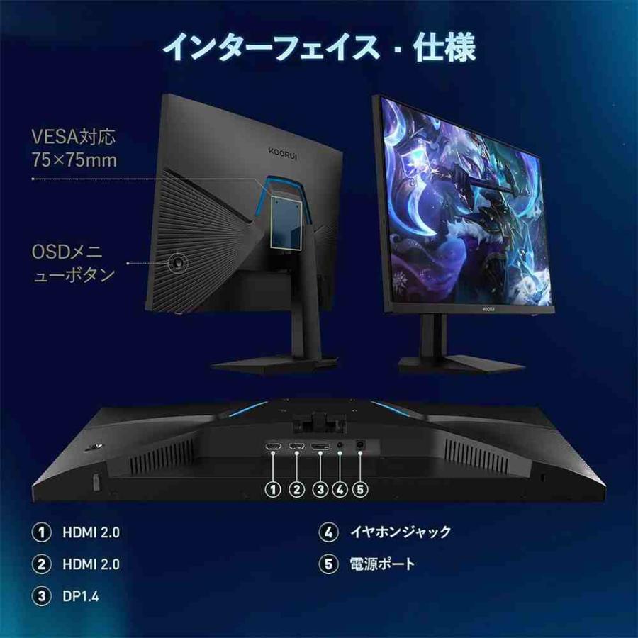 KOORUI G2511P ゲーミングモニター 液晶サイズ24.5inch パネルFast IPS