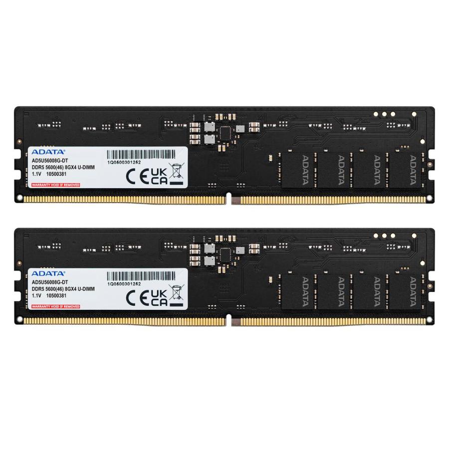 ADATA DDR5 5600 8GB×2枚 ADATA AD5U56008G-DT-I (8GB 2枚組) DDR5-5600 U-DIMM メモリ