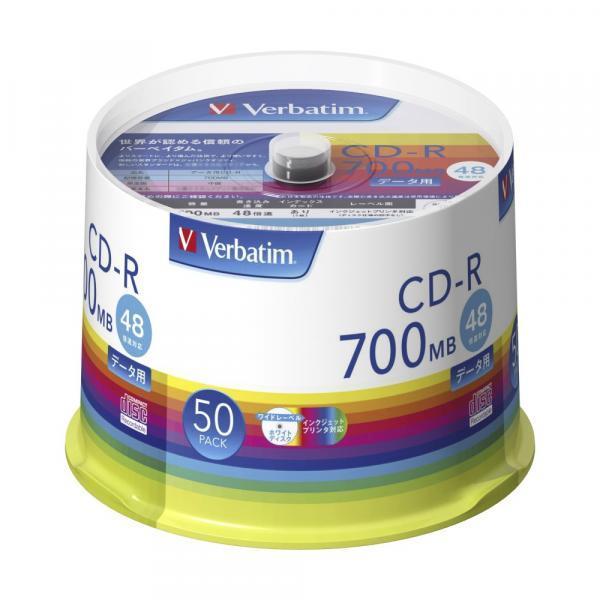 Verbatim CD-R メディア SR80FP50V1 データ用 CD-R 700MB 50枚 48倍速対応 プリンタブル｜pc-koubou