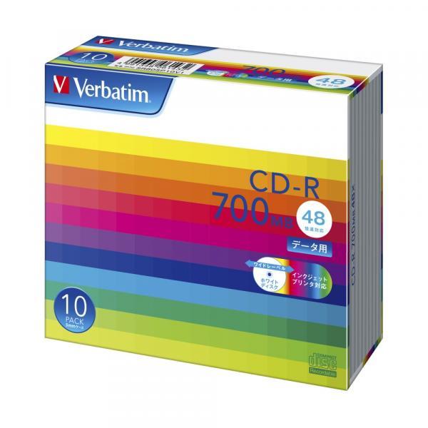 Verbatim Sr80sp10v1 48倍速対応cd R 10枚パック データ用700mb ホワイトプリンタブル対応