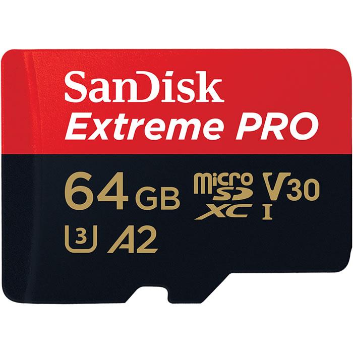 正規品販売！ 超話題新作 SanDisk SDSQXCY-064G-GN6MA Extreme PRO microSDXC A2規格に準拠した64GBmicroSDカード 海外パッケージ merryll.de merryll.de