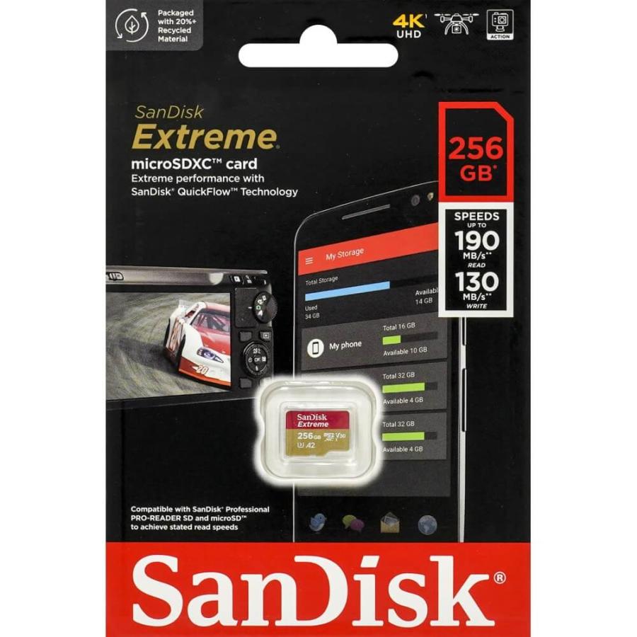 SanDisk SDSQXAV-256G-GN6MN Extreme microSDXCメモリカード