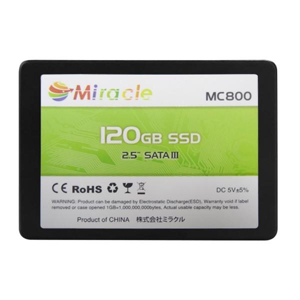 国内正規品 Miracle SSD本体 3D NAND採用 7mm SSD 120GB SATA 6Gbps TLC 5年保証 Read(MAX)550  Write(MAX)430MB/s 送料無料｜pc-m｜02