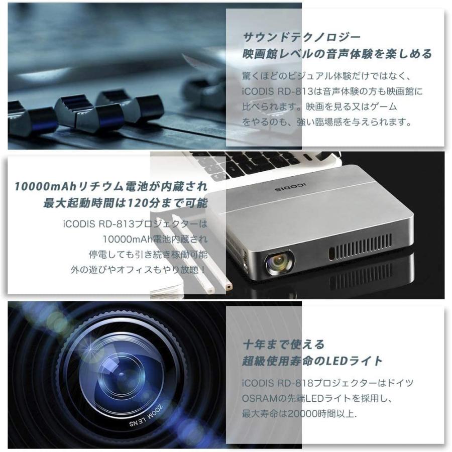iCODIS RD-813 プロジェクター 小型 3000ルーメン ネイティブHD解像度 