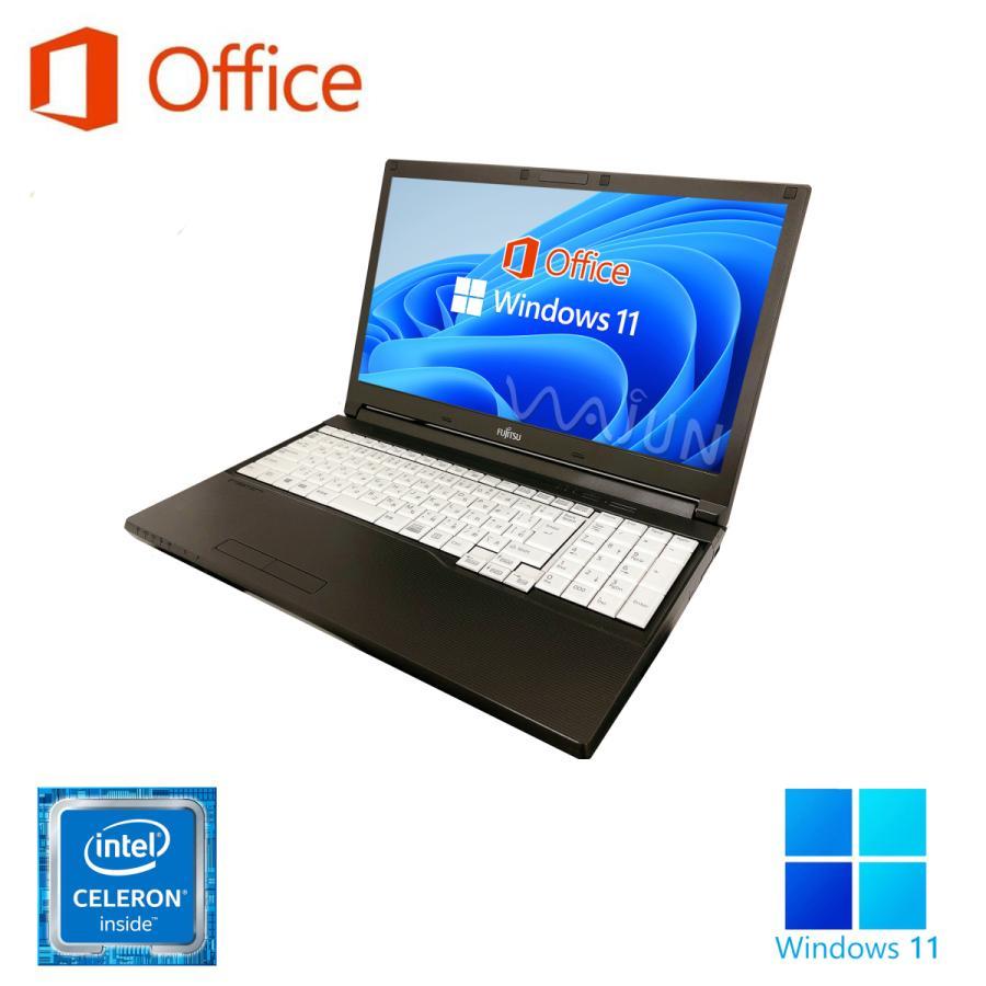 Windows11 中古パソコンノートパソコン ノートPC MicrosoftOffice2019 第六世代Celeron 新品SSD256GB 16GBメモリ 15型 テンキーモデル 富士通 A577 アウトレット｜pc-m｜02