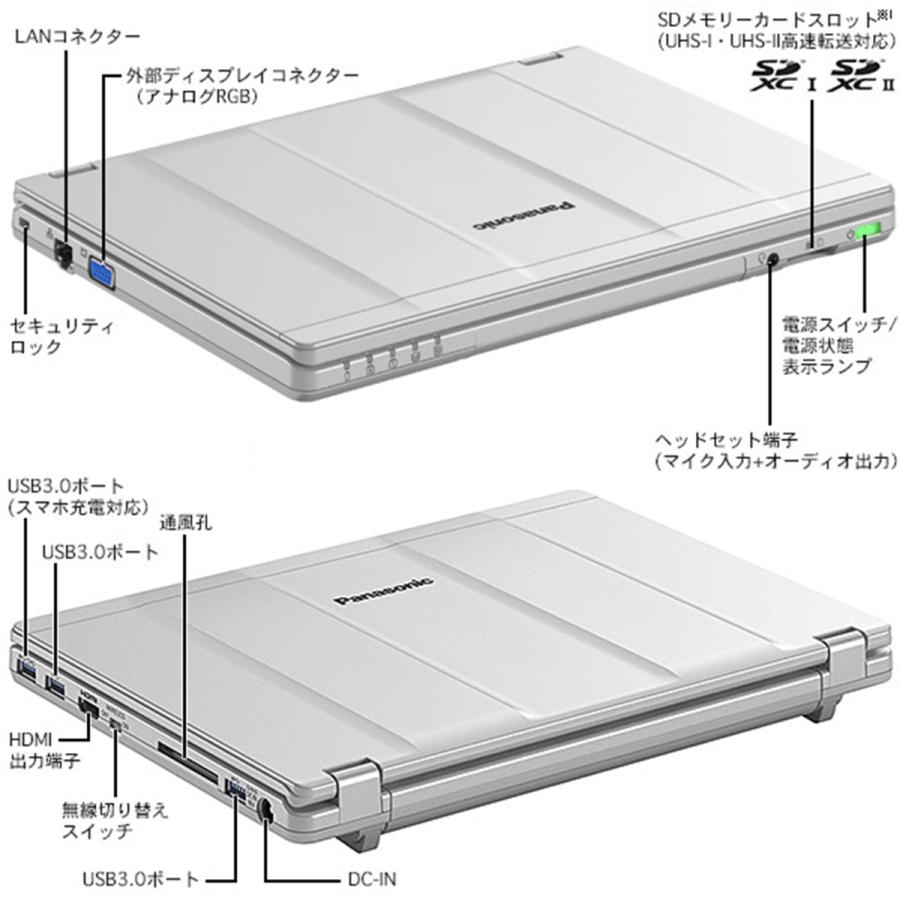 ノートパソコン 中古パソコン レッツノート Microsoft Office2019 Win11 第6世代Core i5 Webカメラ メモリ4GB/SSD256GB FULL HD 無線LAN HDMI Panasonic CF-SZ5｜pc-m｜02