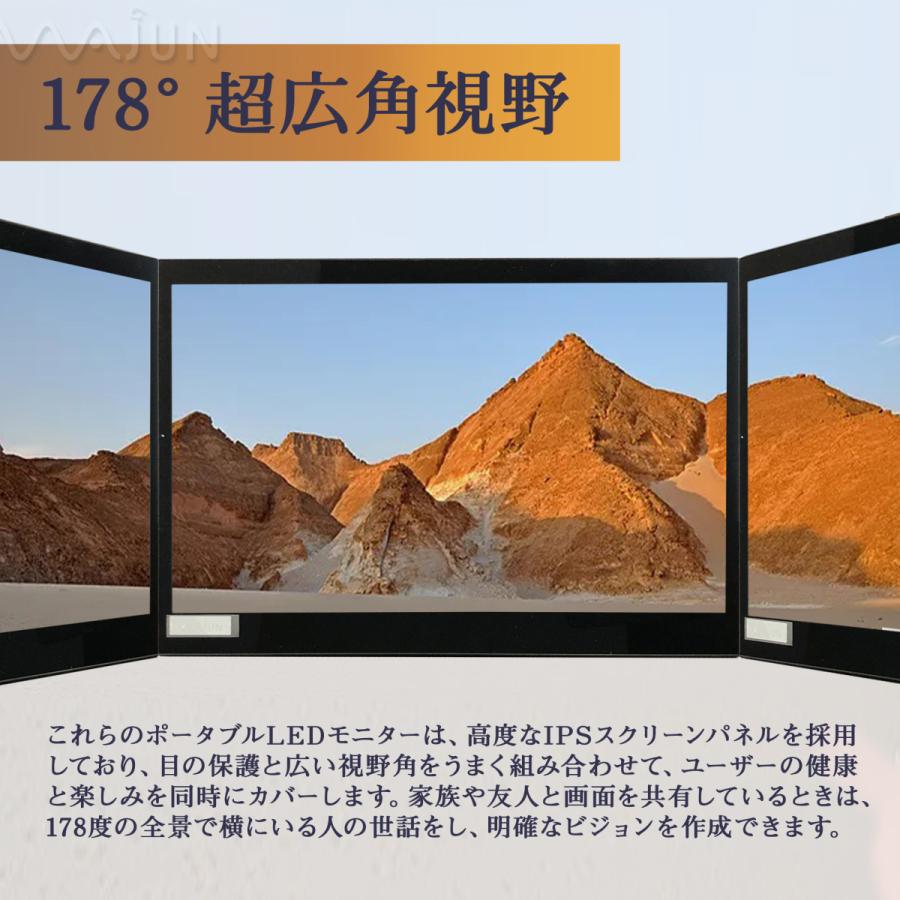 Wajun 最新型 13.3インチ モバイルモニター ディスプレイ 薄型