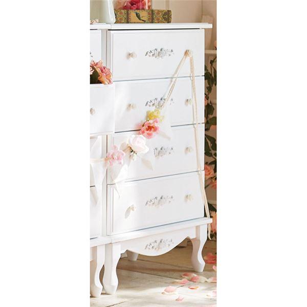 チェスト 衣類収納 約幅60cm 木製脚付き 引き出し付き ピュアホワイトアンティーク飾り家具 リビング