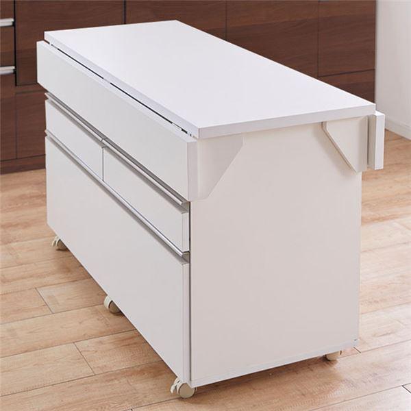 【〜6/6まで出品】 両バタ キッチンカウンター 幅120cm 約119.6×47〜74×69cm ホワイト キッチン収納 作業台 台所収納 【CE1182006499】(42486円)