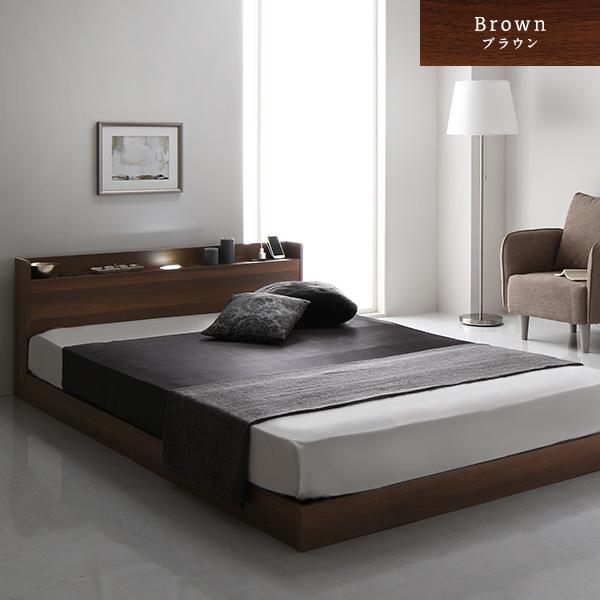 【メール便】 ベッド セミシングル 2層ポケットコイルマットレス付き ブラウン 低床 すのこ 照明 宮付 棚付 コンセント 【FK1228429650】(44155円)