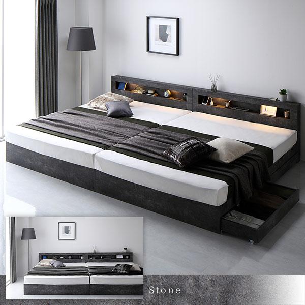 【初期/レア】 ベッド ダブル ベッドフレームのみ ブラウン 照明付 収納付 棚付 宮付 コンセント付 【IQY1080998170】(38856円)