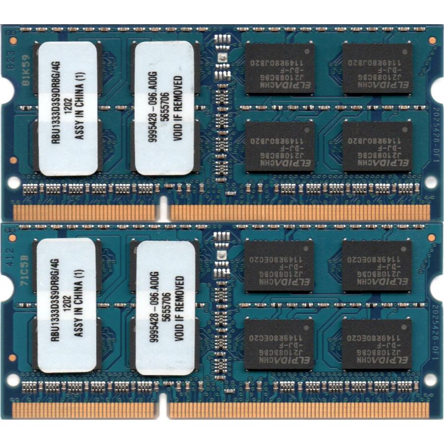 Kingston PC3-10600S (DDR3-1333) 4GB x 2枚組み 合計8GB SO-DIMM 204pin ノートパソコン用メモリ 動作保証品｜pc-parts-firm