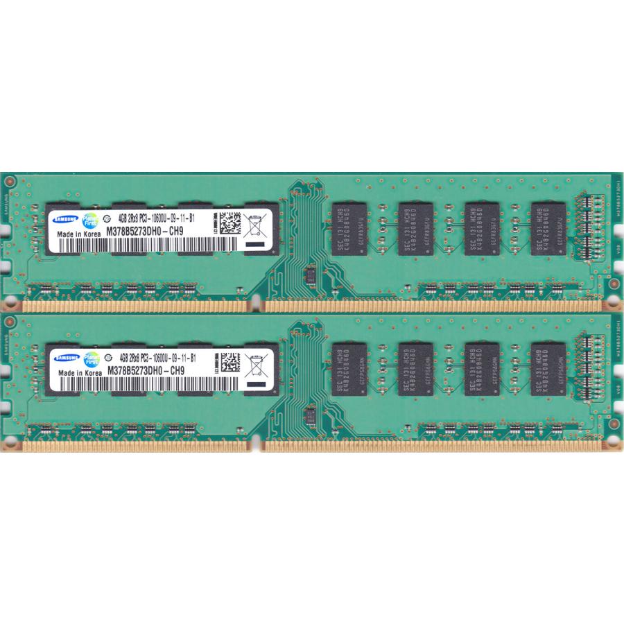 SAMSUNG PC3-10600U (DDR3-1333) 4GB x 2枚組 合計8GB 240ピン DIMM デスクトップパソコン用メモリ 動作 保証品【中古】 :10600U-4Gx2-8G-Samsung:電子部品商会 通販 (動作品)DDR3 メモリー 4GB×2枚 合計8GB