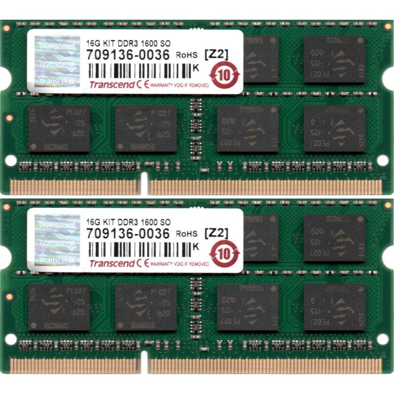 Transcend PC3-12800S DDR3-1600 8GB x 大人気 2枚組み 合計16GB SO ...