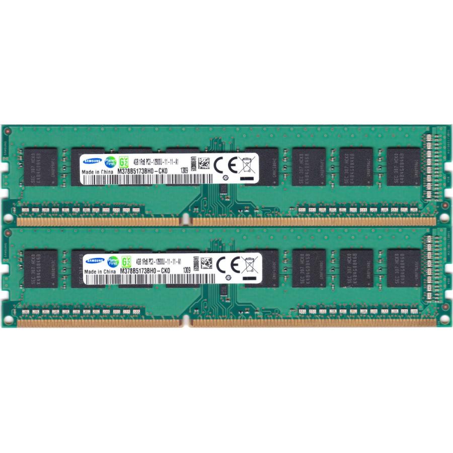 SAMSUNG PC3-12800U 爆安 DDR3-1600 4GB x 2枚組 動作保証品 合計8GB DIMM デスクトップパソコン用メモリ 定休日以外毎日出荷中 片面チップ 240ピン