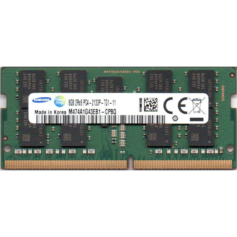 SAMSUNG PC4-17000S DDR4-2133 8GB SO-DIMM 260pin 100％本物保証 ノート用 中古 両面実装 2Rx8 都内で PC4-2133P-TG1-11 動作保証品 型番：M474A1G43EB1-CPBQ