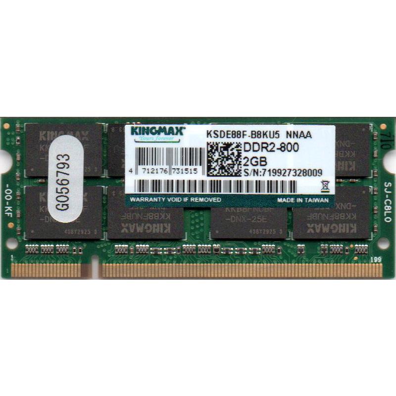 KINGMAX PC2-6400S (DDR2-800) 2GB SO-DIMM 200pin ノートパソコン用メモリ 型番：KSDE88F ...