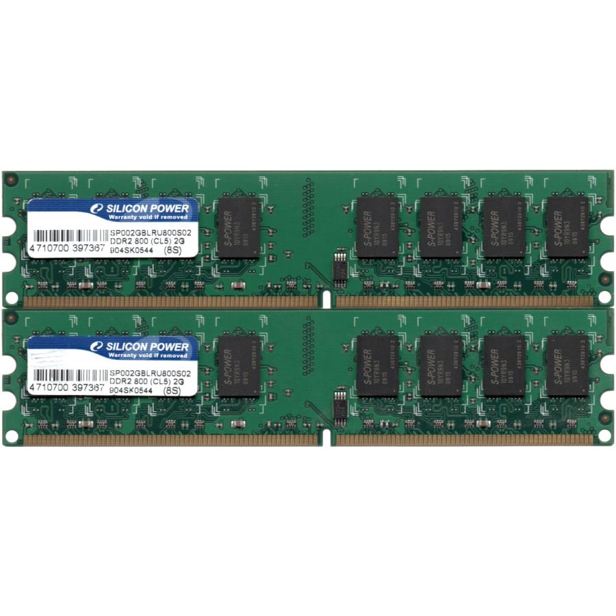 シリコンパワー (Silicon Power) PC2-6400 (DDR2-800) 2GB x 2枚組み