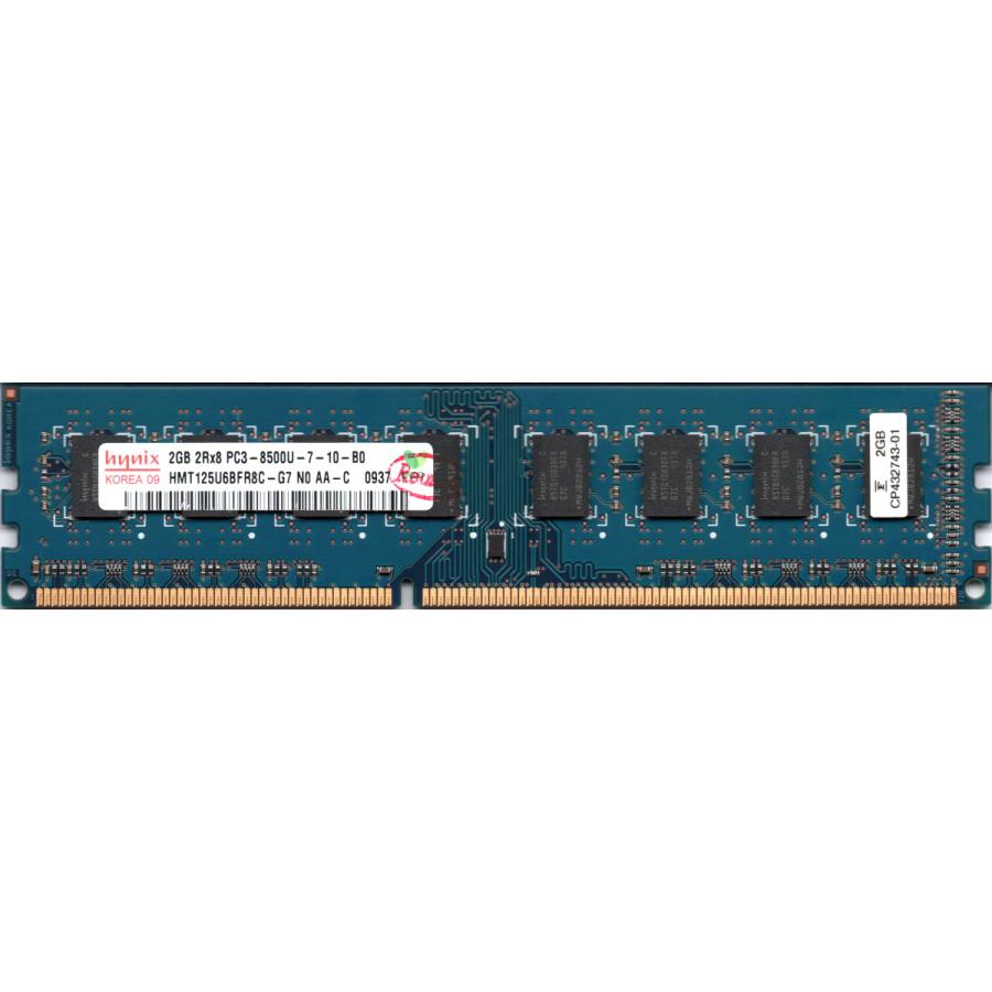 hynix PC3-8500U (DDR3-1066) 2GB 240ピン DIMM デスクトップパソコン用メモリ 型番：HMT125U6BFR8C-G7 両面実装 (2Rx8) 動作保証品【中古】｜pc-parts-firm