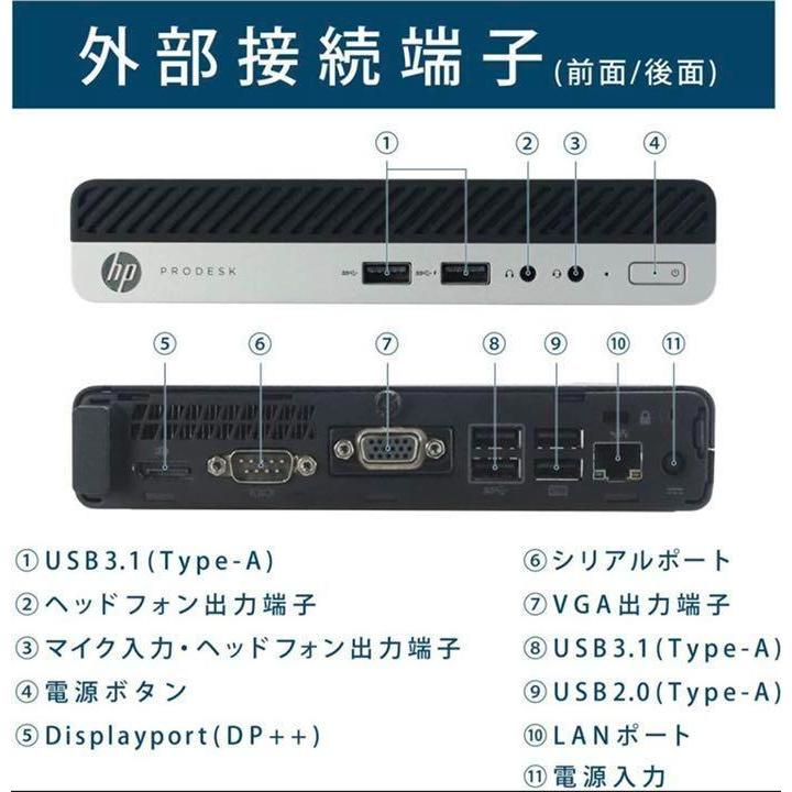 エイチピー ディスクトップパソコン 第七世代Corei5-7500T SSD256GB