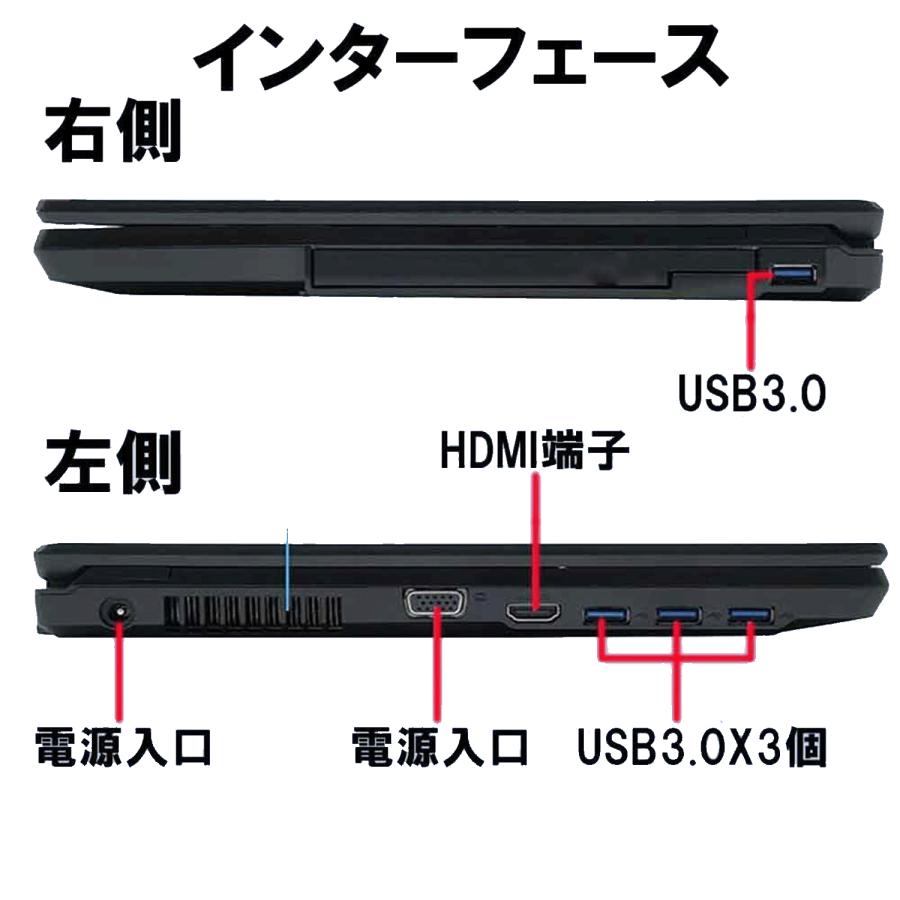 爆買 ノートパソコン 中古PC 新品SSD512GB メモリ16GB 15.6型フルHD 第八世代Corei5 テンキ 富士通 LIFEBOOK A749 /A579 Windows11 MSoffice2024 BT カメラ 無線の画像