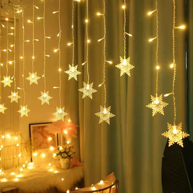 クリスマス イルミネーション LEDカーテンライト セット LEDイルミネーションライト カーテンライト 雪の結晶/蝶々