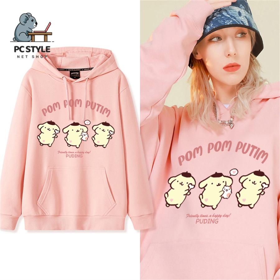 サンリオ ポムポムプリン パーカー 長袖Tシャツ フード付き サンリオ ポムポムプリン パーカー 長袖Tシャツ フード付き