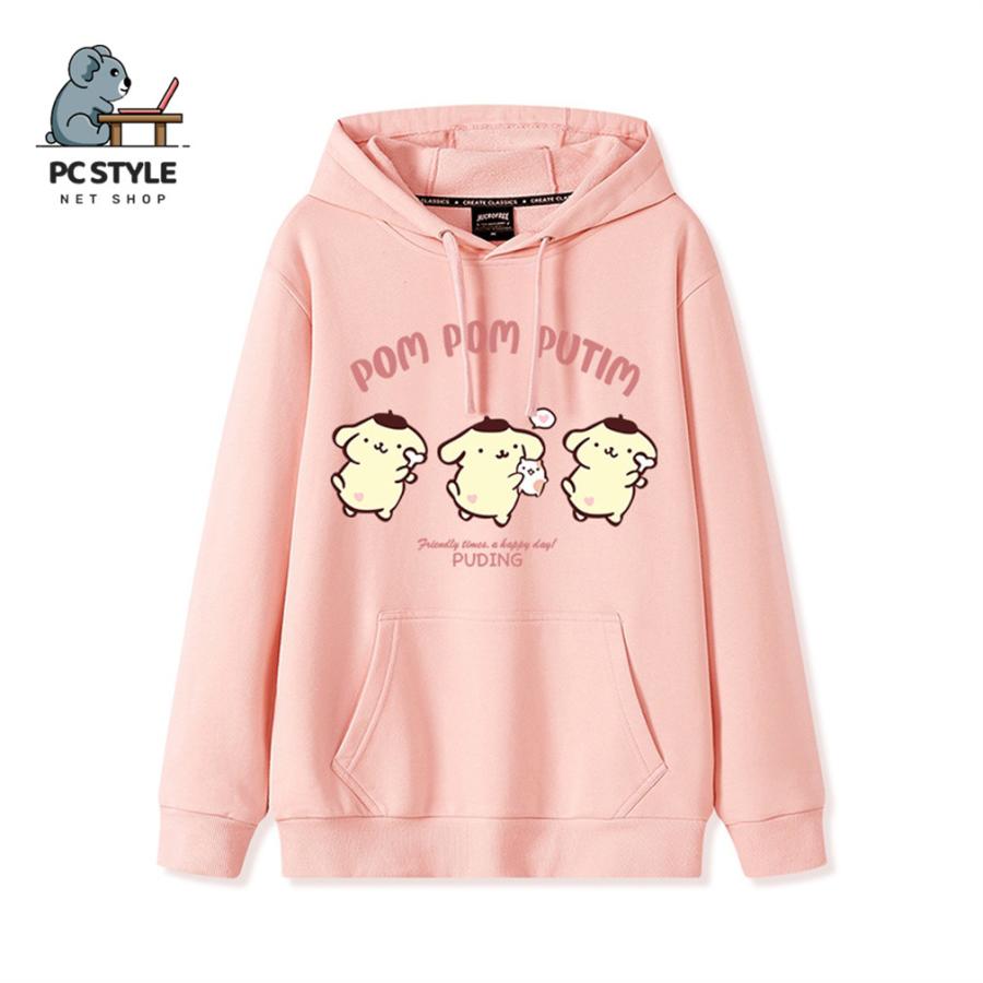 サンリオ ポムポムプリン パーカー 長袖Tシャツ フード付き サンリオ ポムポムプリン パーカー 長袖Tシャツ フード付き