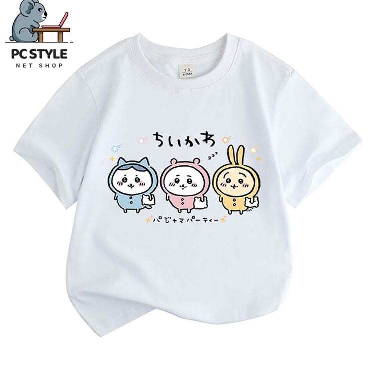 ちいかわ ハチワレ うさぎ キッズ Tシャツ 子供用 丸首 色選択 ちいかわ ハチワレ うさぎ キッズ Tシャツ 子供用 丸首 色選択