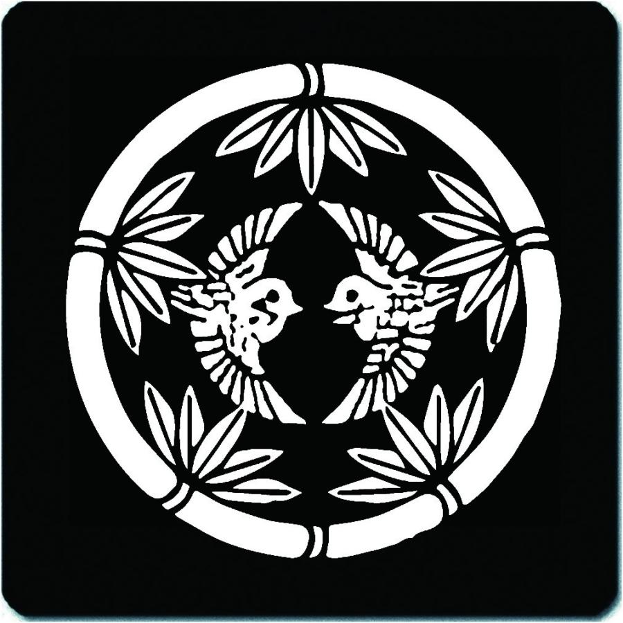 家紋シール 上杉景勝 竹に雀（上杉笹） 10cm x 10cm KS10-3269-01W　白紋 :KS10-3269-01W:PC-SUPPLY -  通販 - Yahoo!ショッピング