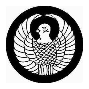 家紋シール 雀の丸紋 直径15cm 丸型 白紋 KS15M-1970W :KS15M-1970W:PC 