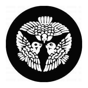 家紋シール 坊城雀紋 直径15cm 丸型 白紋 KS15M-2906W :KS15M-2906W:PC 