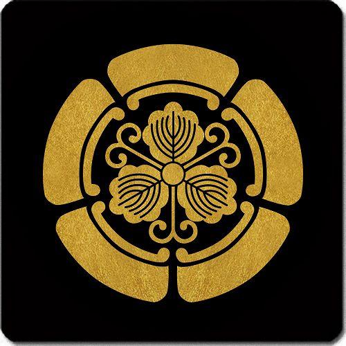 家紋シール 4644_五瓜に蔓柏 3cm 4枚セット 角型 金紋 KS34-4644 : PC