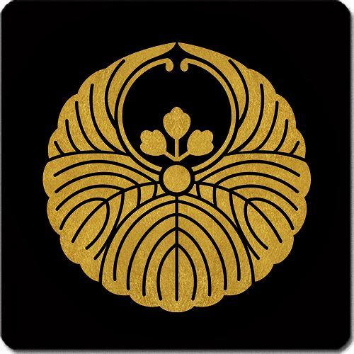 家紋シール 5219_浮線桐 3cm 4枚セット 角型 金紋 KS34-5219 : PC