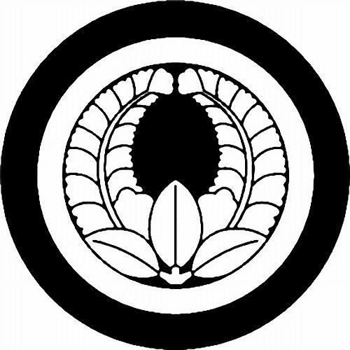 家紋シール 3624_丸に上り藤紋 布タイプ 直径 40mm 丸型 白紋 NS4