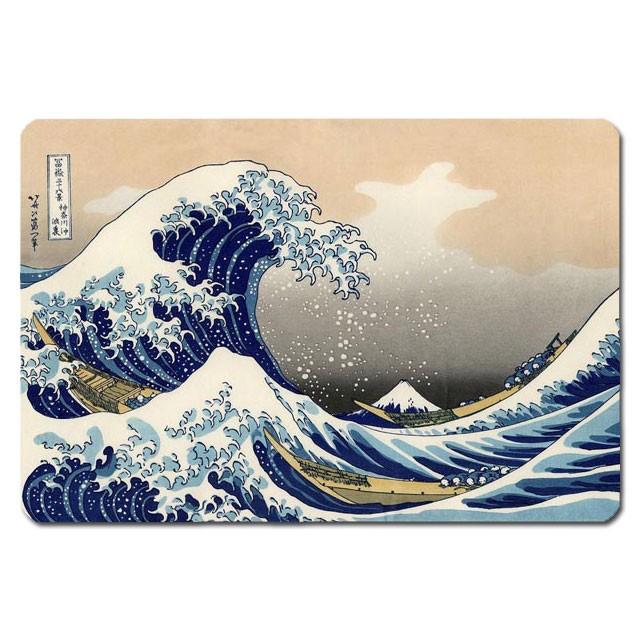 浮世絵 捺印マット 葛飾北斎:神奈川沖波裏 約133×88mm 2mm厚 UNM-4012