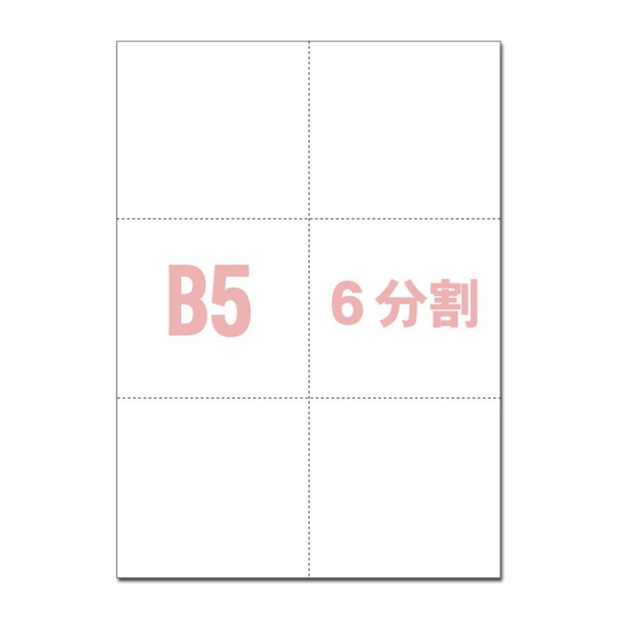 B5サイズ 6分割 マイクロミシン目入りPPC用紙 （100枚） スーパー