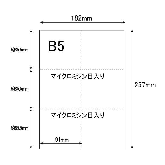 B5サイズ 6分割 マイクロミシン目入りPPC用紙 （100枚） スーパー