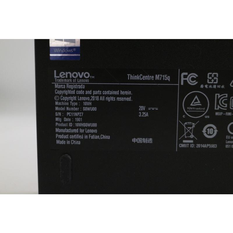 DELL（デル） LENOVO ThinkCentre M715Q Tiny/ Ryzen 5 Pro 2400GE