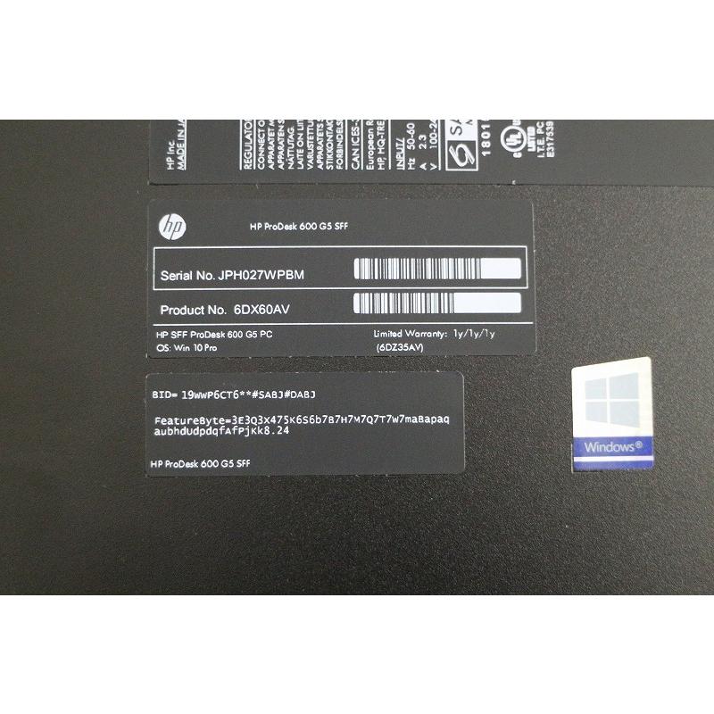 日本HP HP PRODESK600 G5 SFF デスクトップパソコン 第9世代Core i3