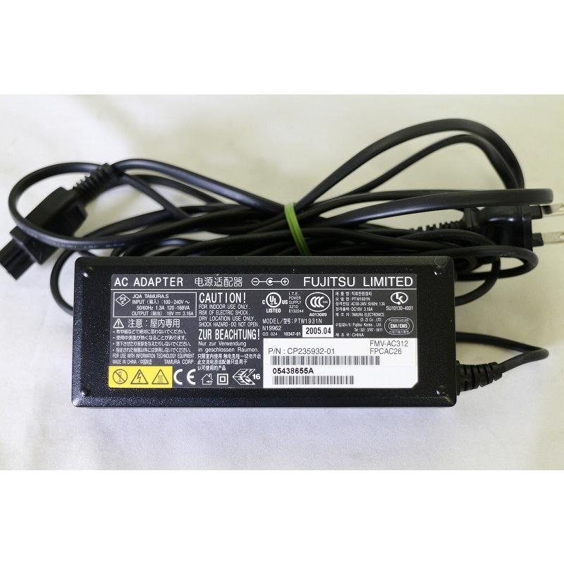 純正　富士通FMVノートパソコン用　ＡＣアダプター  UJ97/FMV-AC312   19V-3.16A　【2118】　 | 富士通