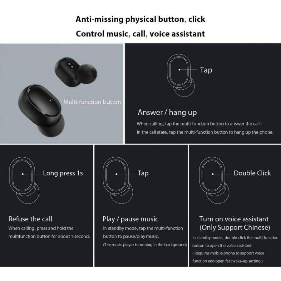 シャオミ　Xiaomi airdots TWS ワイヤレスイヤホン 13個セット Amazon.com: XIAOMI TWSEJ04LS Redmi Airdots Earphones, Bluetooth