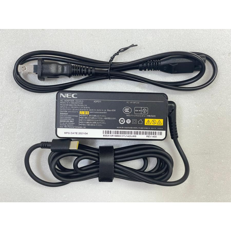 NEC ADP011/PC-VP-BP130/ADLX45YCC2E 20V-2.25A 45W 小型軽量AC NEC ADP011/PC-VP-BP130/ADLX45YCC2E 20V-2.25A 45W 小型軽量AC