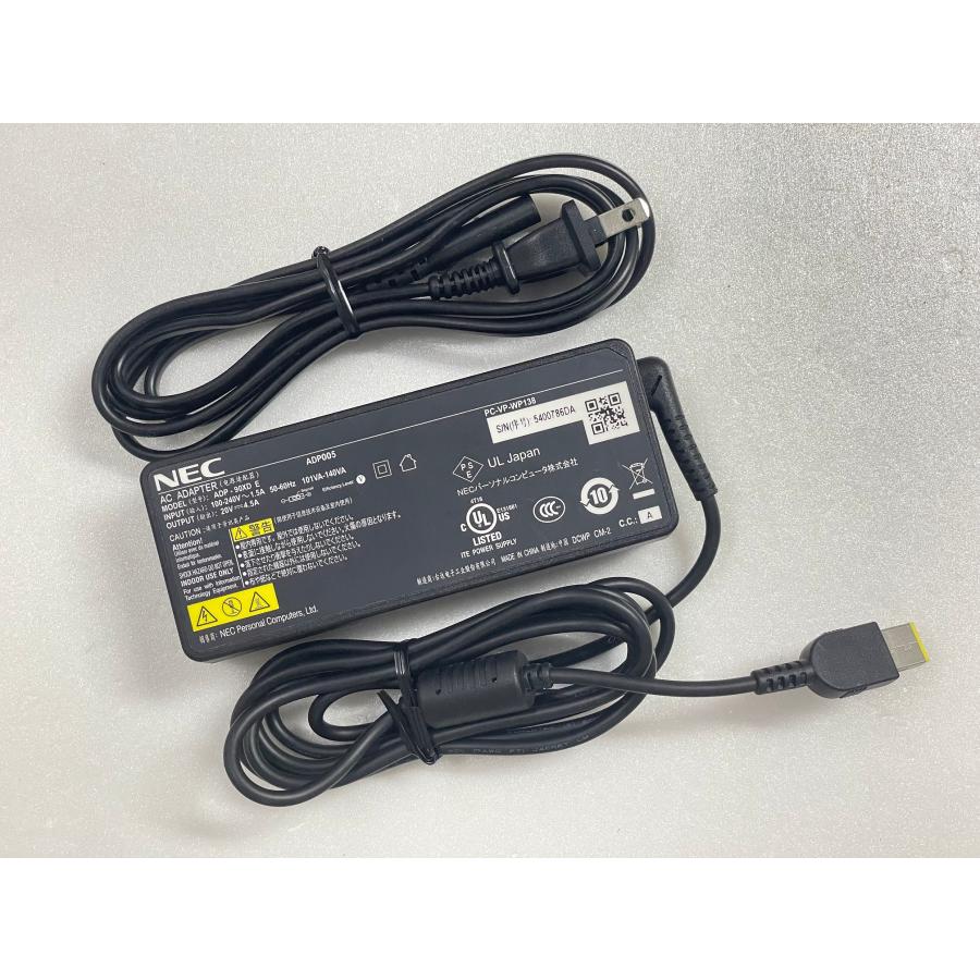 NEC ADP005/PC-VP-WP138/ADP-90XD E 20V-4.5A 四角タイプ AC NEC ADP005/PC-VP-WP138/ADP-90XD E 20V-4.5A 四角タイプ AC