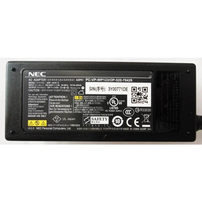 NEC純正ACアダプター PC-VP-WP123/OP-520-76426 ADP91シリーズ ADP-65JH E 19V-3.42A 外径5.5mm/内径2.5mm 電源ケーブル付属｜pcaboutshop｜02