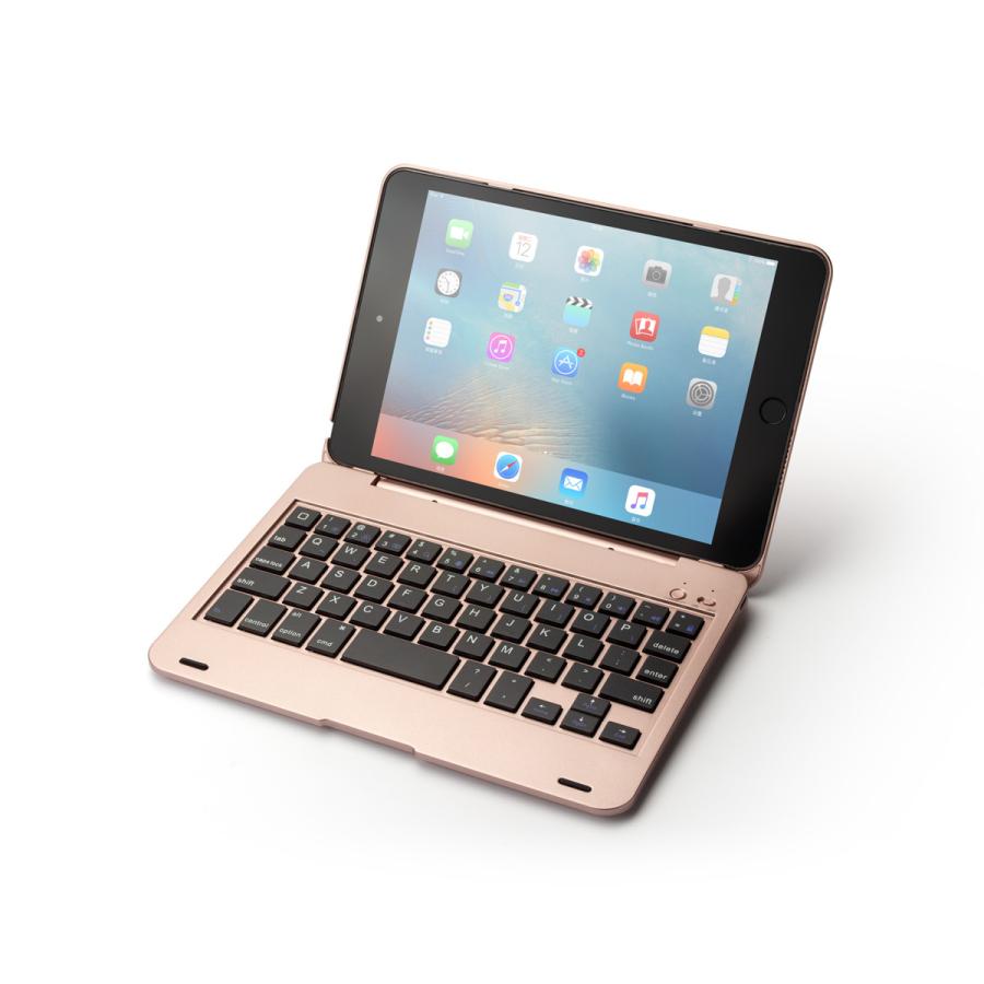 【特別セール品】 iPad 最大86%OFFクーポン mini4 mini5 専用 Bluetooth キーボードケース PCカバー ローズゴールド