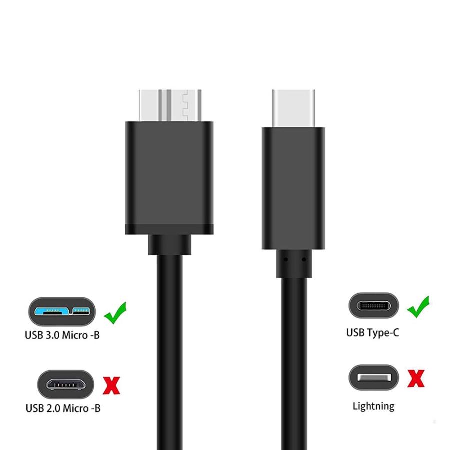 Type-C USB C-Micro USB3.0(10Pin)ケーブル 100cm （オス-オス）USB